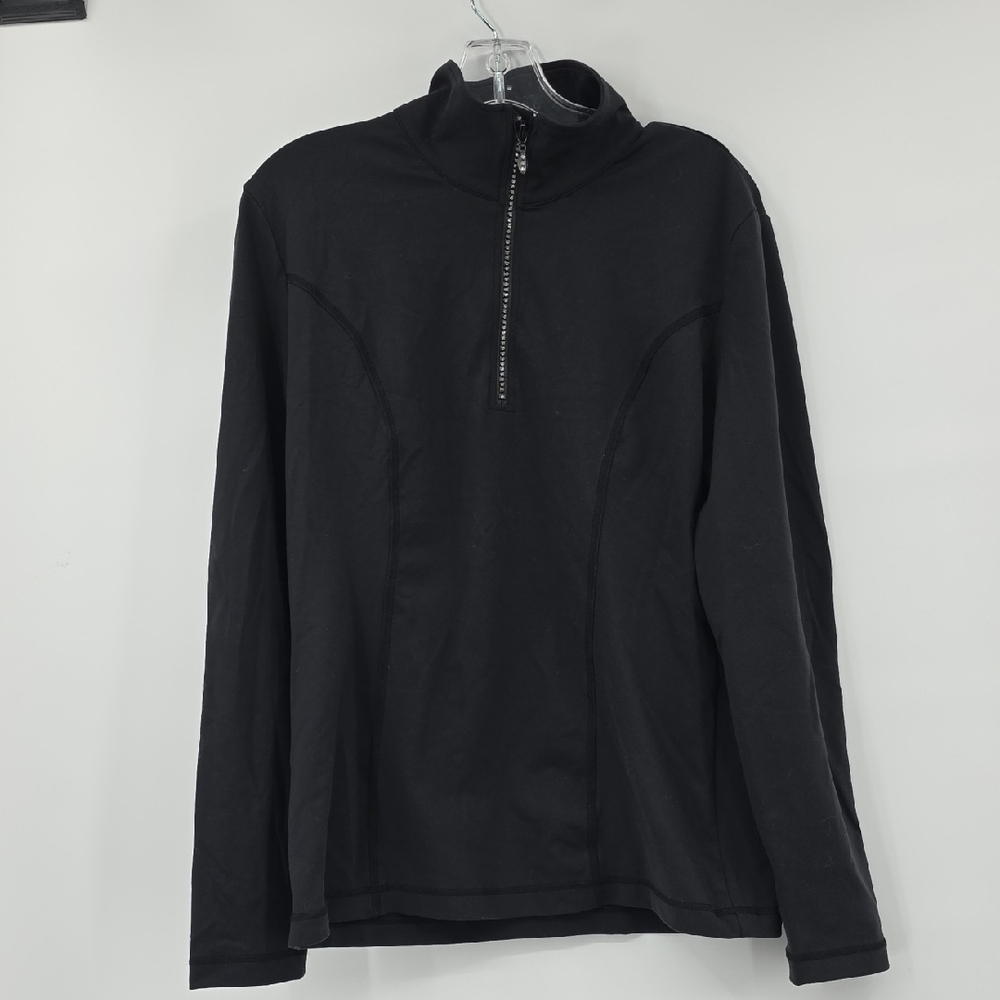 NILS Women's  Black Zip-Up Sweater Size L